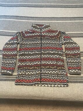 Columbia Kids Medium Multicolor Patterned Full Zip Fleece Jacket